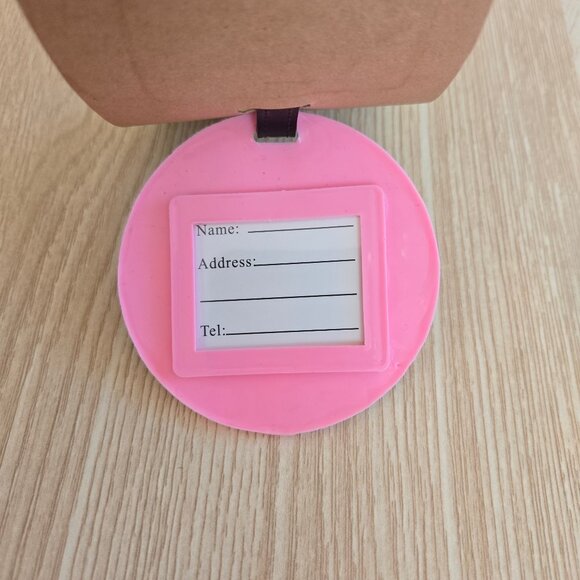 NEW With Tags - Pink Flamingo Silicone Luggage Tag - Name ID Card - Spot Luggage - Picture 5 of 8